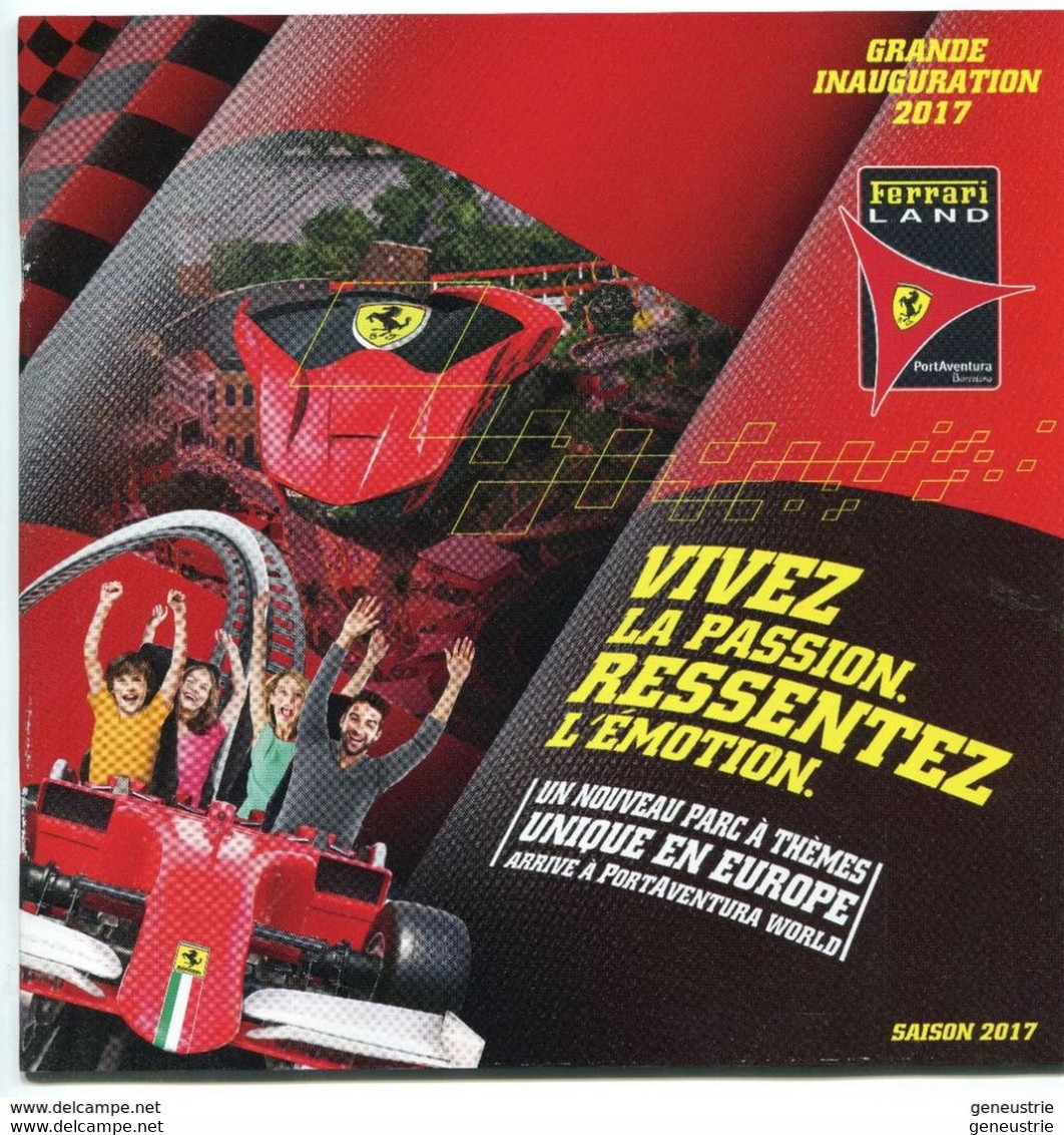 Très Rare Plaquette Publicitaire Promotionnelle Inauguration 2017 "Ferrari Land - PortAventura - Barcelone" - Automobile - F1