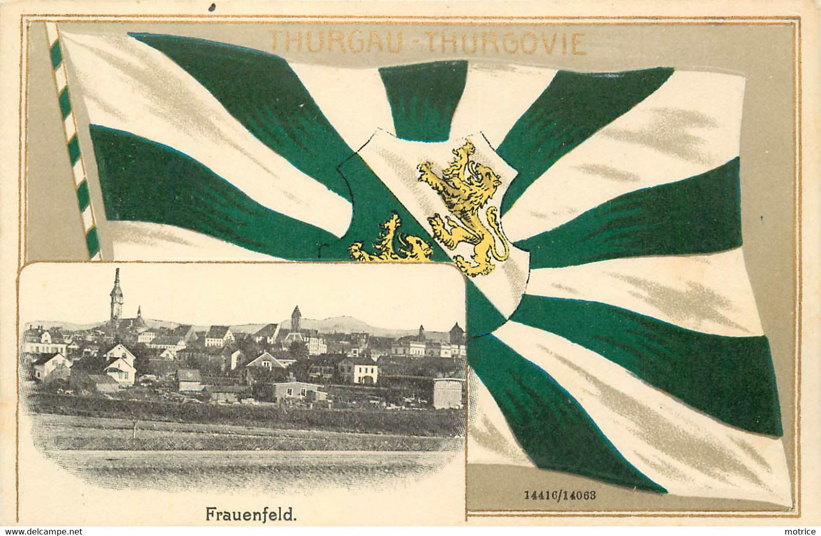 THURGAU-THURGOVIE -  Vue De Frauenfeld, Carte Gaufrée Illustrée, Avec Un Drapeau. - Frauenfeld