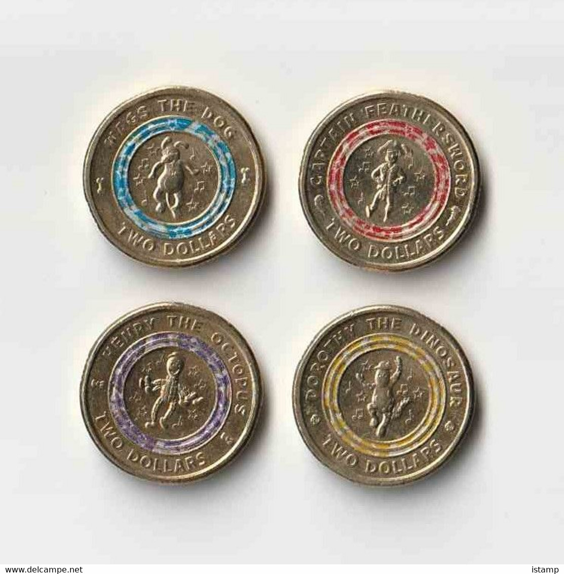 ⭐2021 - Australia The WIGGLES - Set Of 4 $2 Coins Circulated⭐ - 2 Dollars