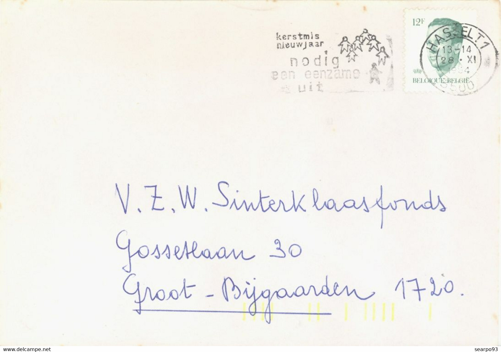 BELGIUM. POSTMARK CHRISTMS. HASSELT. - Autres & Non Classés