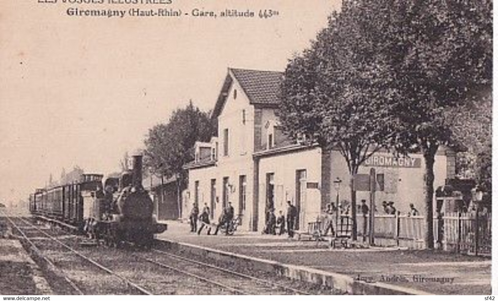 GIROMAGNY                      GARE. TRAIN AU DEPART - Giromagny