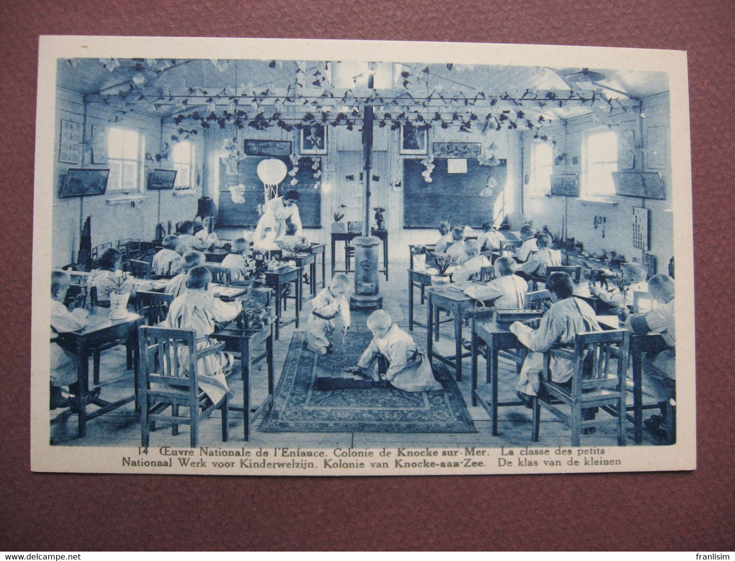 CPA Oeuvre Nationale De L'Enfance Colonie De KNOKKE KNOCKE SUR MER 1930 Salle De Classe Des Petits  METIERS ENFANTS - Knokke