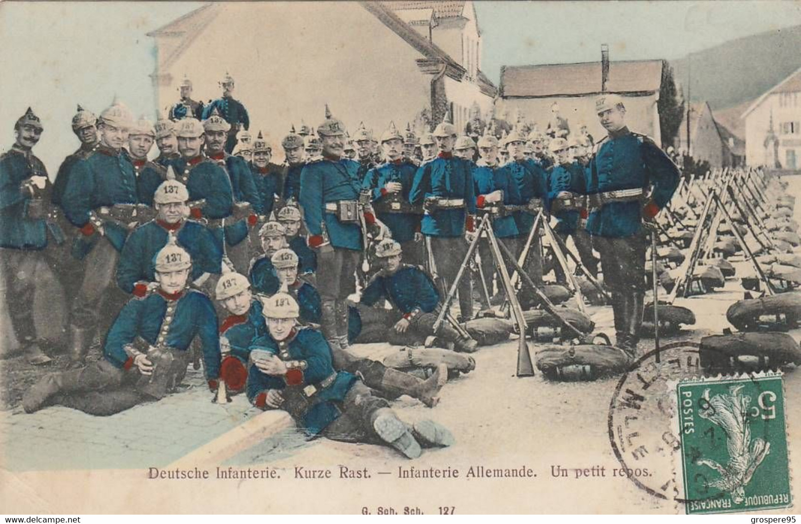 MILITAIRE INFANTERIE ALLEMANDE CASQUES A POINTES DEUTSCHE INFANTERIE  KURZE RAST 1910? - Régiments