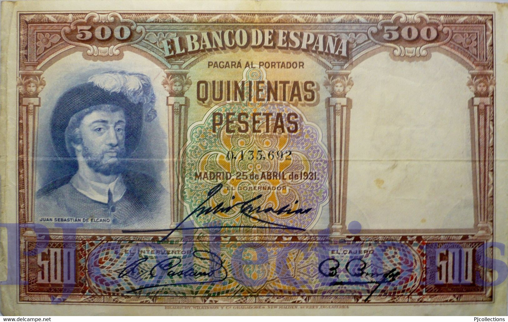 SPAIN 500 PESETAS 1931 PICK 84 VF - 50 Pesetas