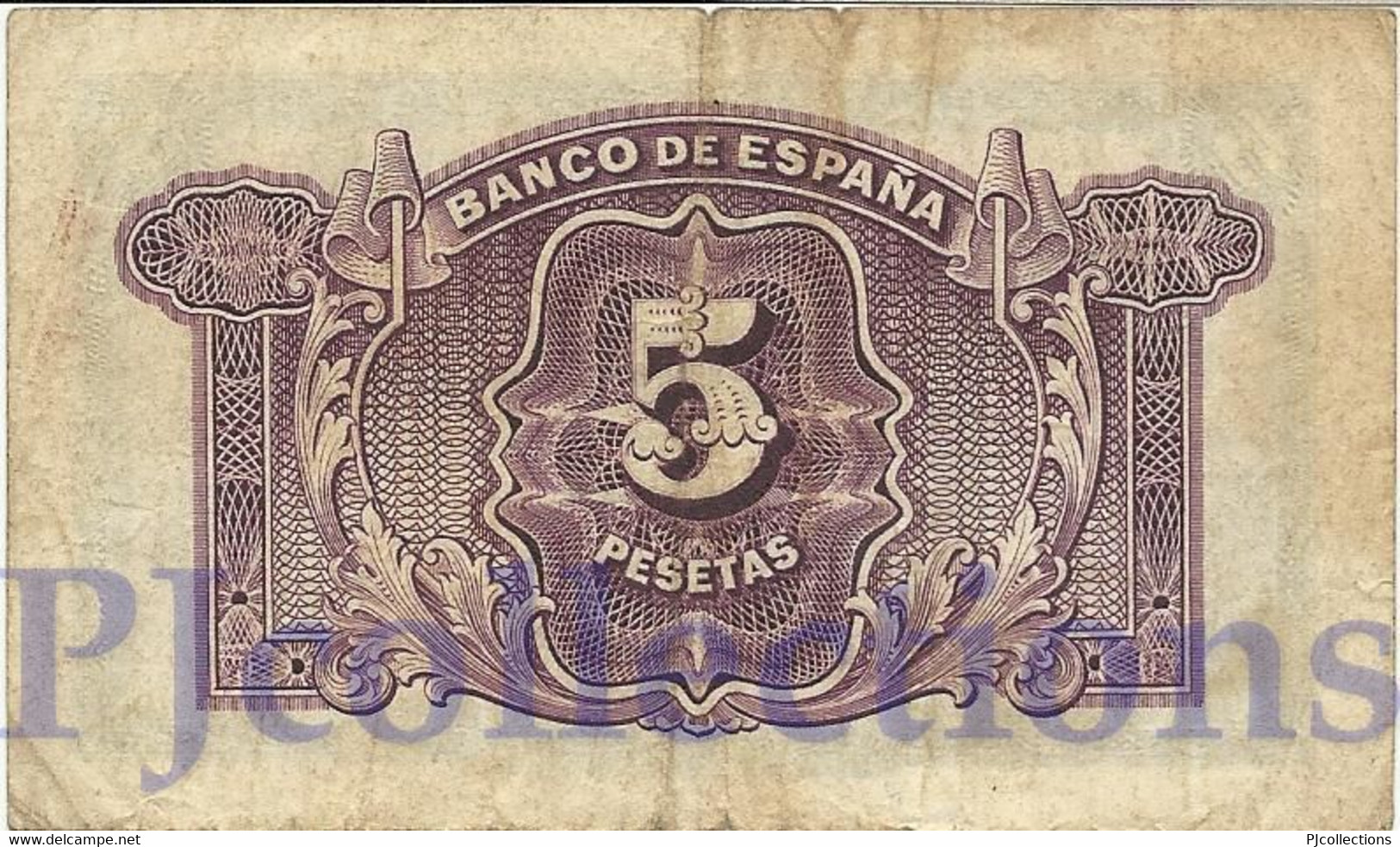 SPAIN 5 PESETAS 1935 PICK 85a F/VF - 5 Pesetas