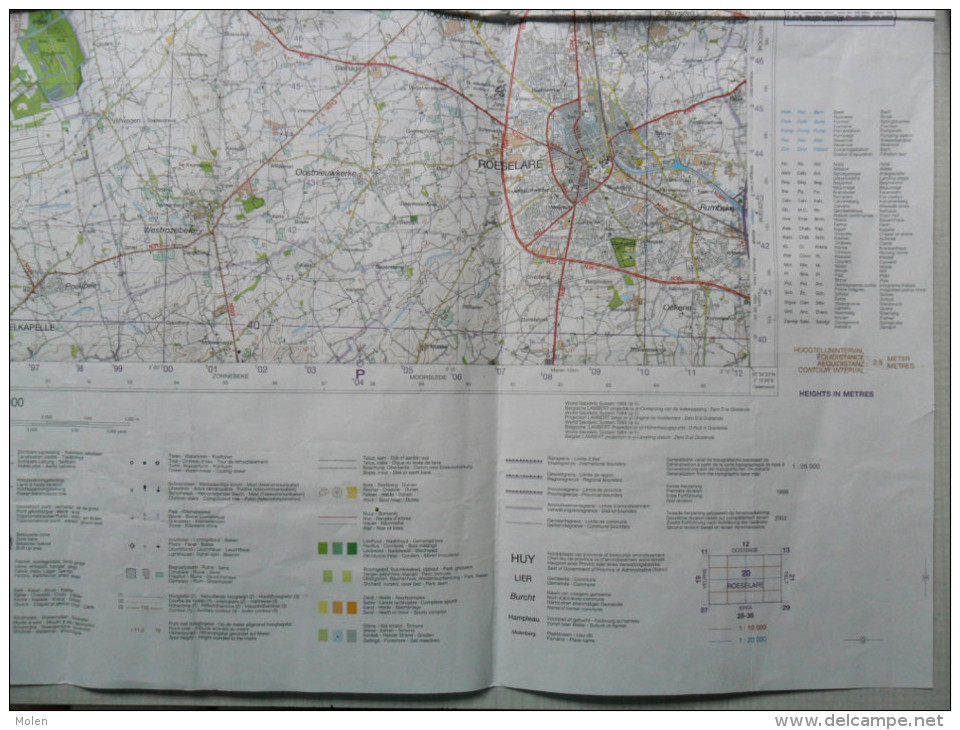 STAFKAART ROESELARE 2002 DIKSMUIDE VLETEREN KORTEMARK TORHOUT LICHTERVELDE HOUTHULST STADEN RUMBEKE KLERKEN S315 - Roeselare