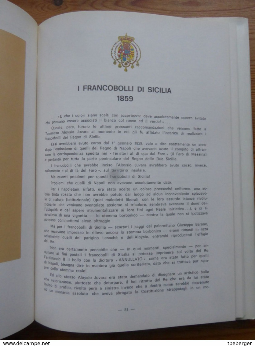 Sicily Sicilia Collezione Ignazio Mormino ITALPHIL Auction Catalogue 1981, 675 Lots Hardbound Full Colour - Catalogues De Maisons De Vente