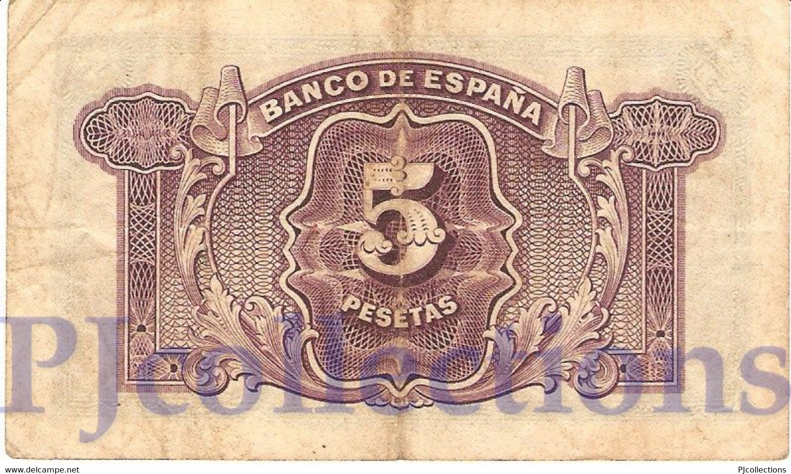 SPAIN 5 PESETAS 1935 PICK 85a VF - 5 Pesetas