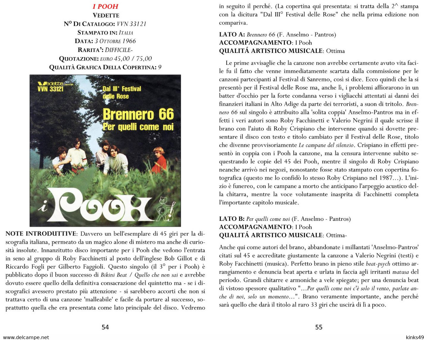 Libro < 45 GIRI AI RAGGI X Volume 2° > Di Claudio Scarpa / Beat / Recensioni / Quotazioni / Intervista I NOMADI - Cinema & Music