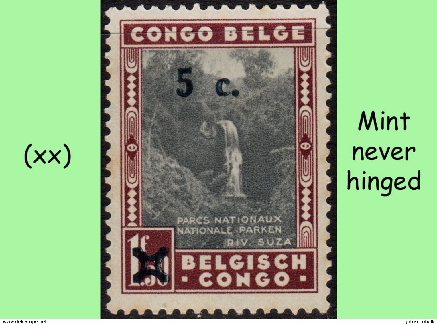 1941 ** BELGIAN CONGO / CONGO BELGE = COB 226 MNH SUZA RIVER = ANGLE BLOCK OF -4- STAMPS WITH ORIGINAL GUM - Blocs