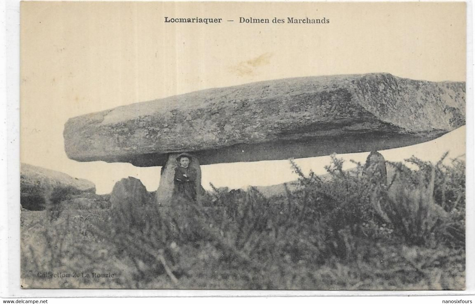 D 56.LOCMARIAQUER.  DOLMEN DES MARCHANDS. CARTE ECRITE AN 1923. - Locmariaquer