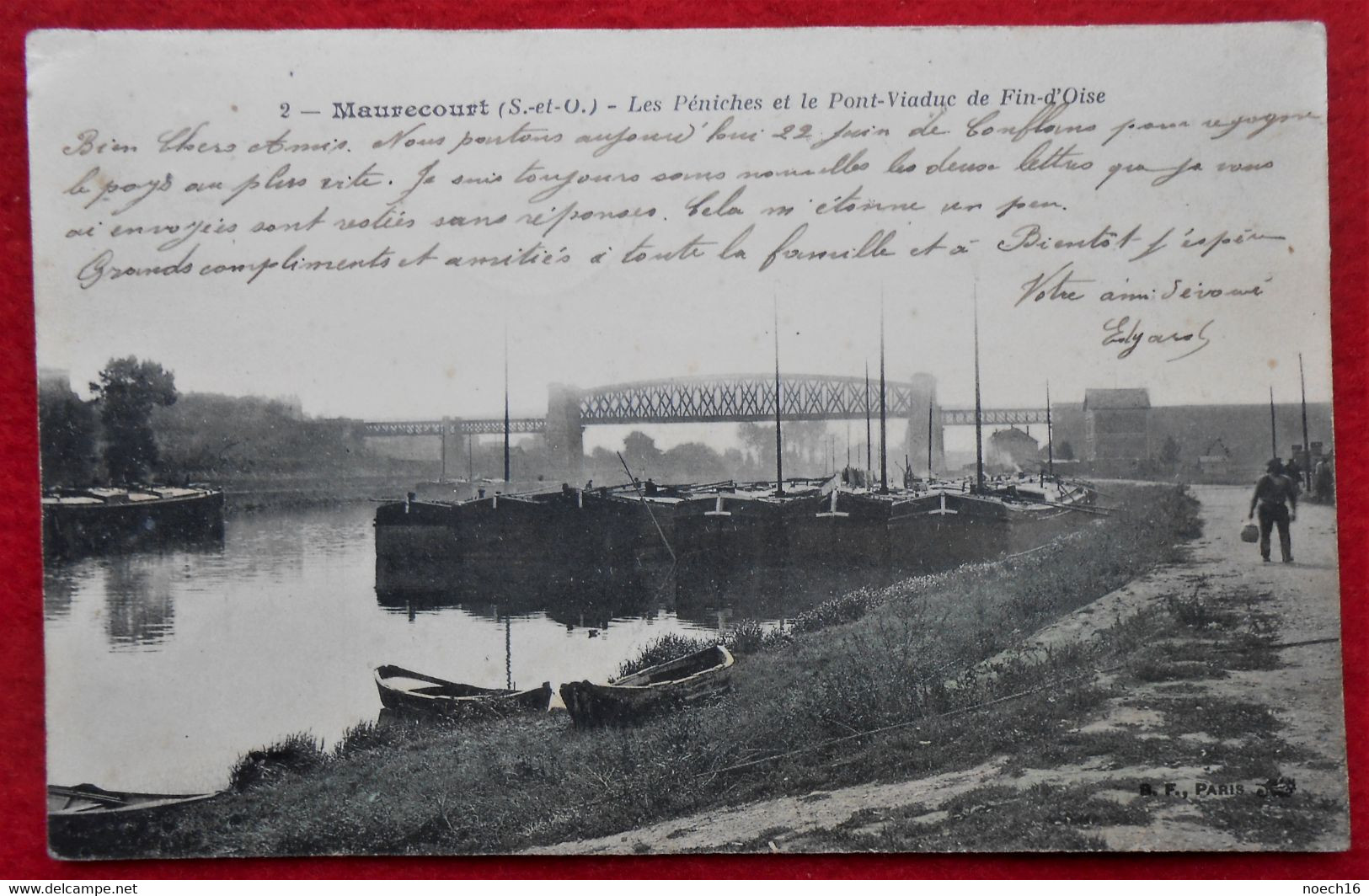 CPA  1907 Maurecourt - Les Péniches Et Le Pont Viaduc De Fin-d'Oise (78 France) - Maurecourt