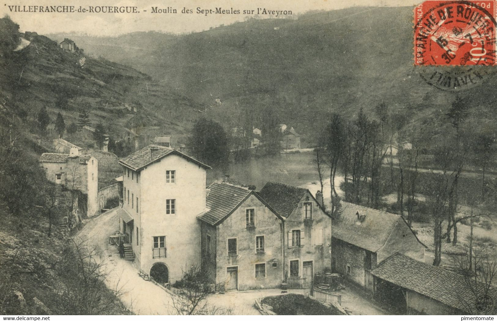 VILLEFRANCHE DE ROUERGUE MOULIN DES SEPT MEULES SUR L'AVEYRON 1906 - Villefranche De Rouergue