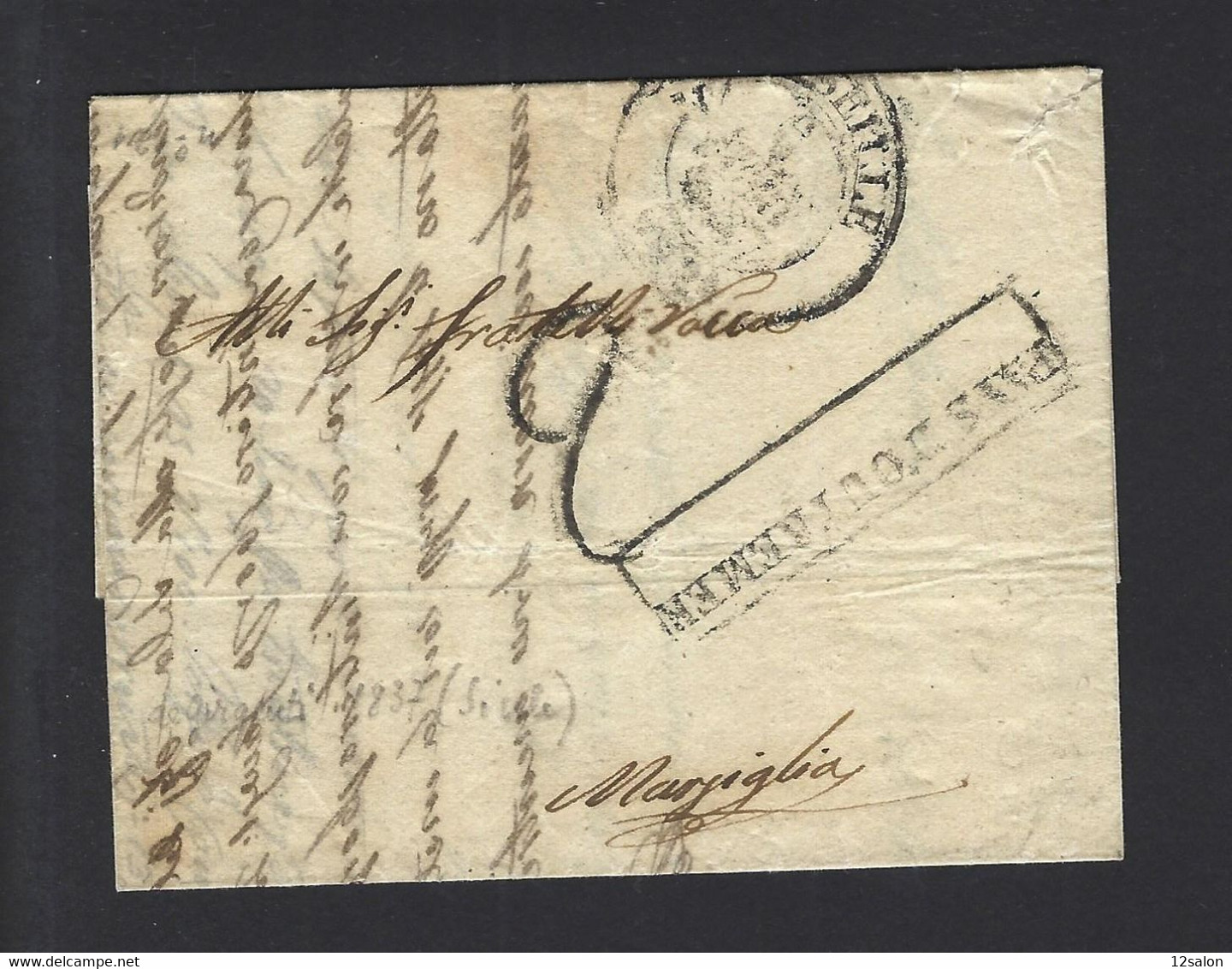 Lettre De PAYS OUTREMER  MARSEILLE 1837 - Maritime Post