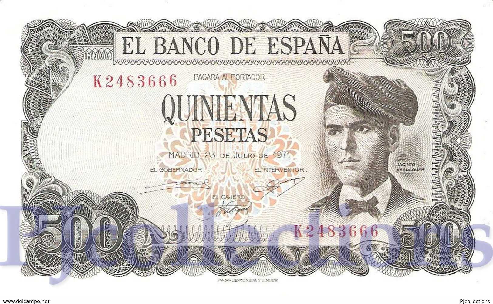 SPAIN 500 PESETAS 1971 PICK 153a AU/UNC - 500 Pesetas