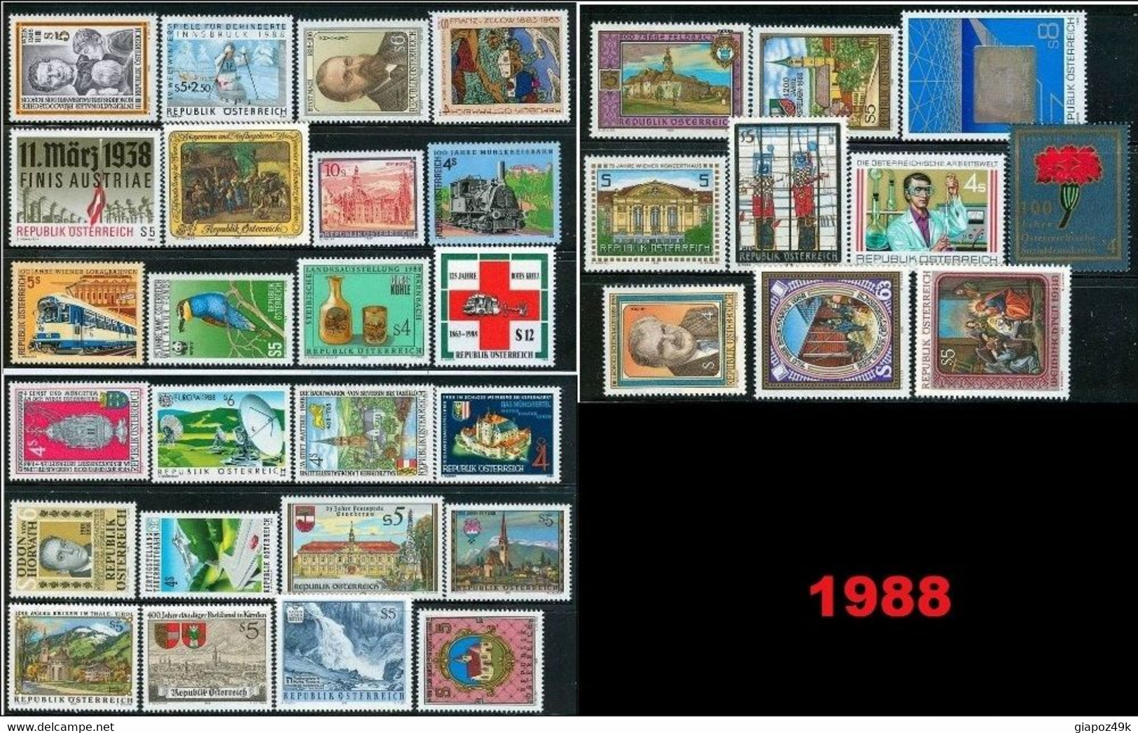 ● AUSTRIA  1988   ANNATA  Quasi  COMPLETA **  Cat. 34,75 € ️ Lotto N. 264 ️ - Ganze Jahrgänge