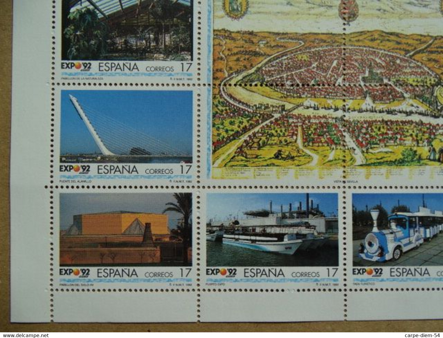 Espagne - Feuillet Numéroté - Universal Exhibition Sevilla 1992 - 12 Timbres De 17 Pesetas - 1992 - 1992 – Séville (Espagne)