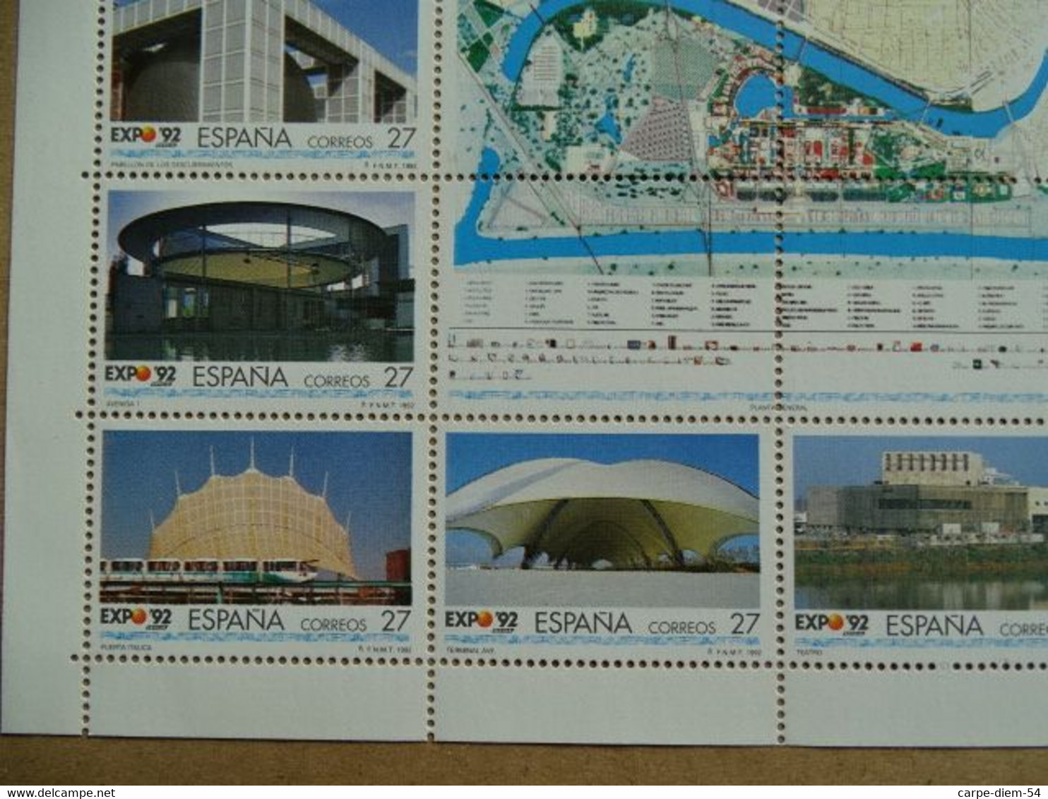 Espagne - Feuillet Numéroté - Universal Exhibition Sevilla 1992 - 12 Timbres De 27 Pesetas - 1992 - 1992 – Sevilla (España)