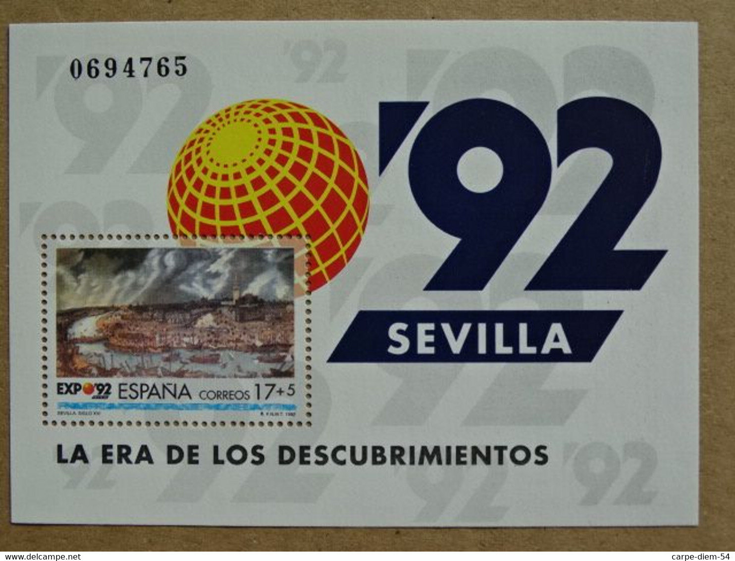 Espagne - Feuillet Numéroté - Universal Exhibition Sevilla 1992 - 1 Timbre De 17 + 5 Pesetas - 1992 - 1992 – Sevilla (España)