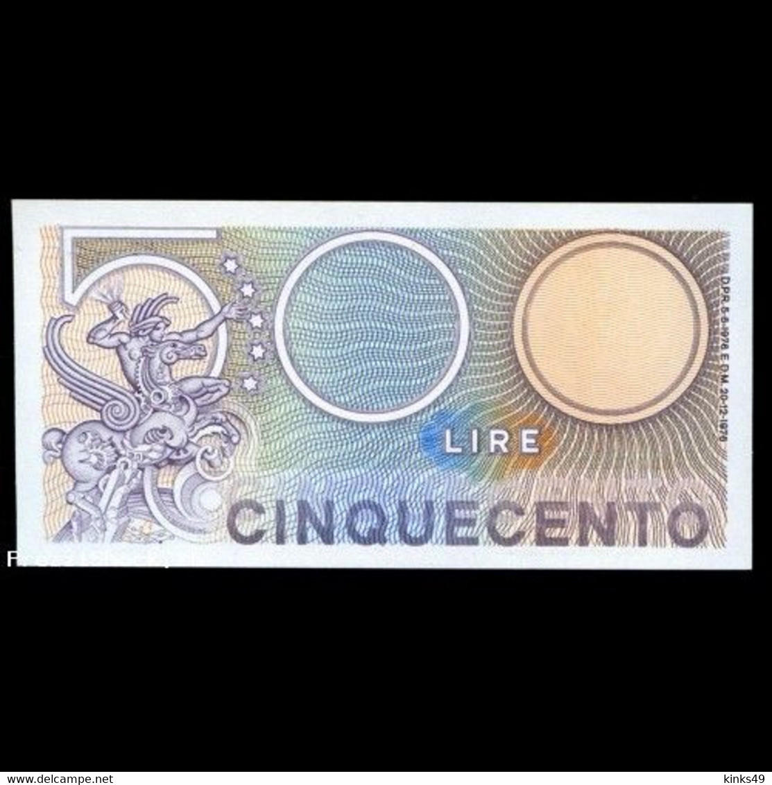 073> BANCONOTA ORIGINALE 500 LIRE "Mercurio" Di E. VANGELLI - Fior Di Conio - 500 Liras