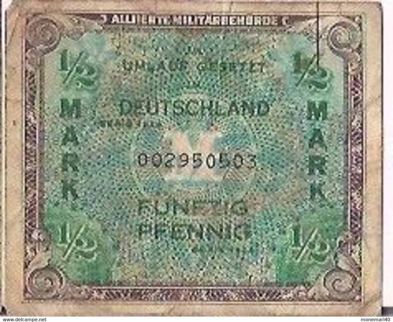 ALLEMAGNE 1/2 MARK - SERIE 1944 (503) - ALLIIERTE MILITÄRBEHÖRDE - Altri & Non Classificati