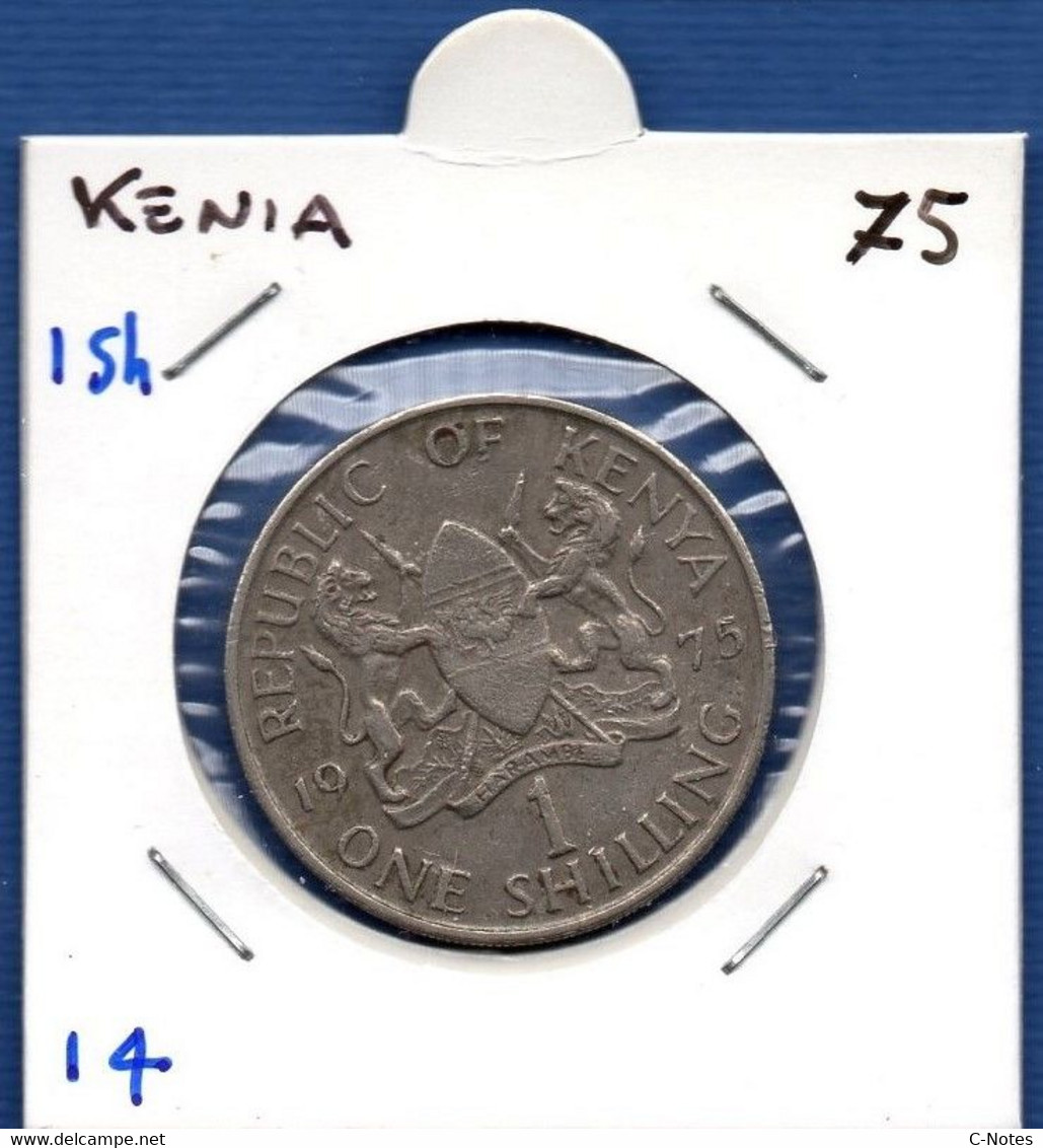 KENYA - 1 Shilling 1975 -  See Photos -  Km 14 - Kenya