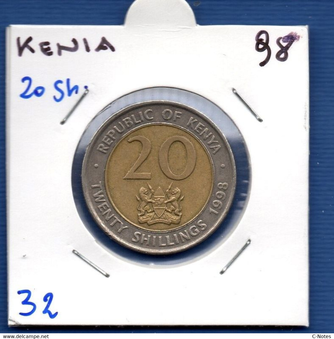 KENYA - 20 Shillings 1998 -  See Photos -  Km 32 - Kenya