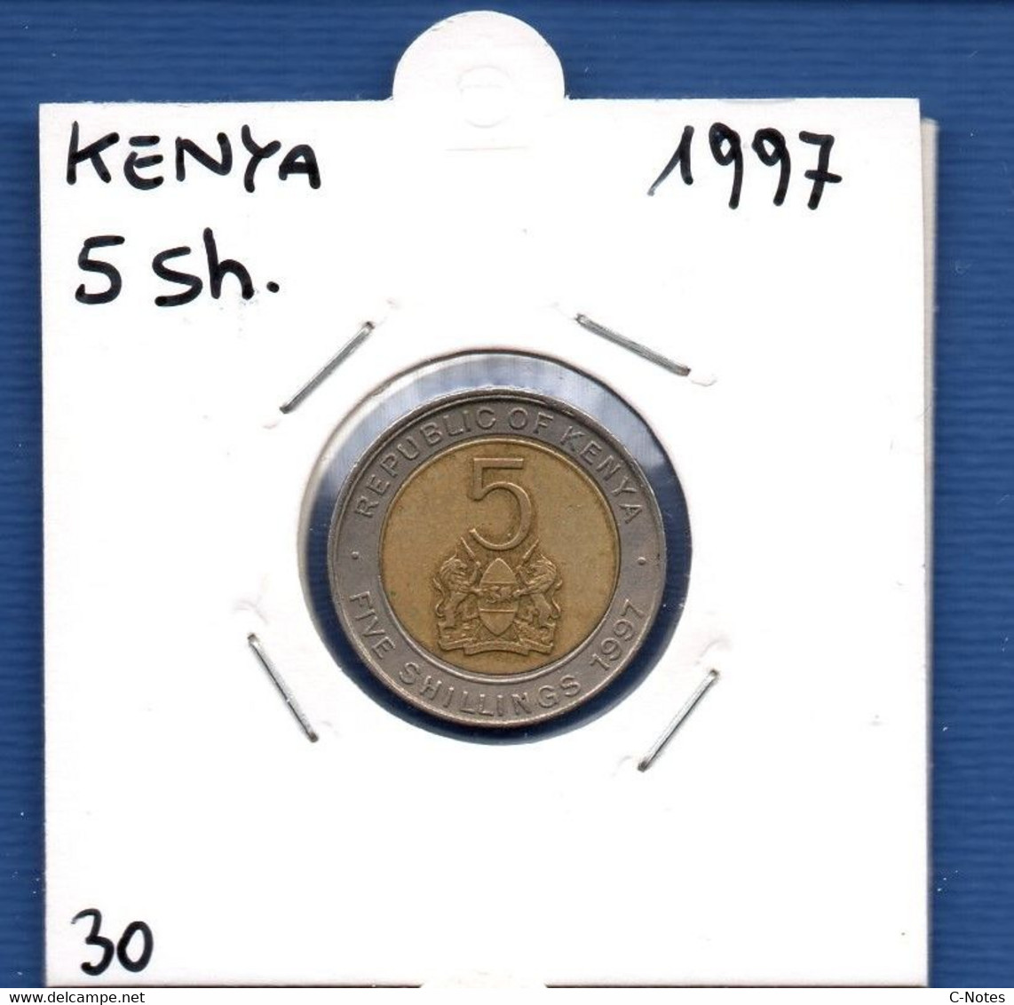 KENYA - 5 Shillings 1997 -  See Photos -  Km 30 - Kenya