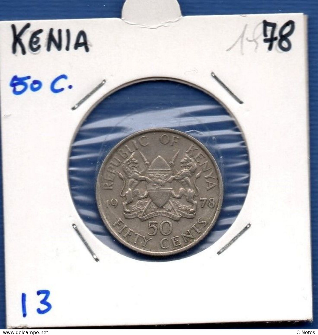 KENYA - 50 Cents 1978 -  See Photos -  Km 13 - Kenya