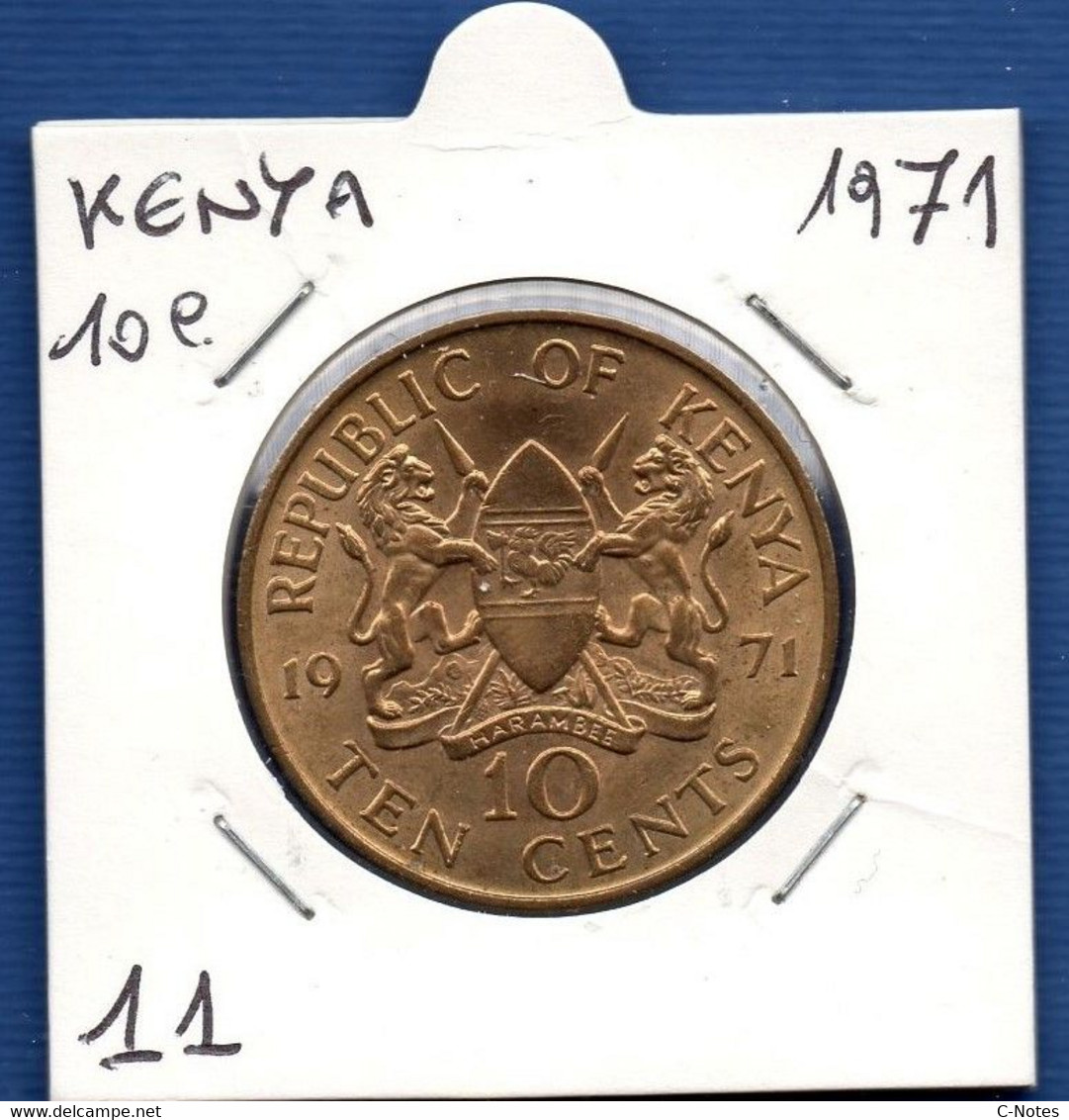 KENYA - 10 Cents 1971 -  See Photos -  Km 11 - Kenya
