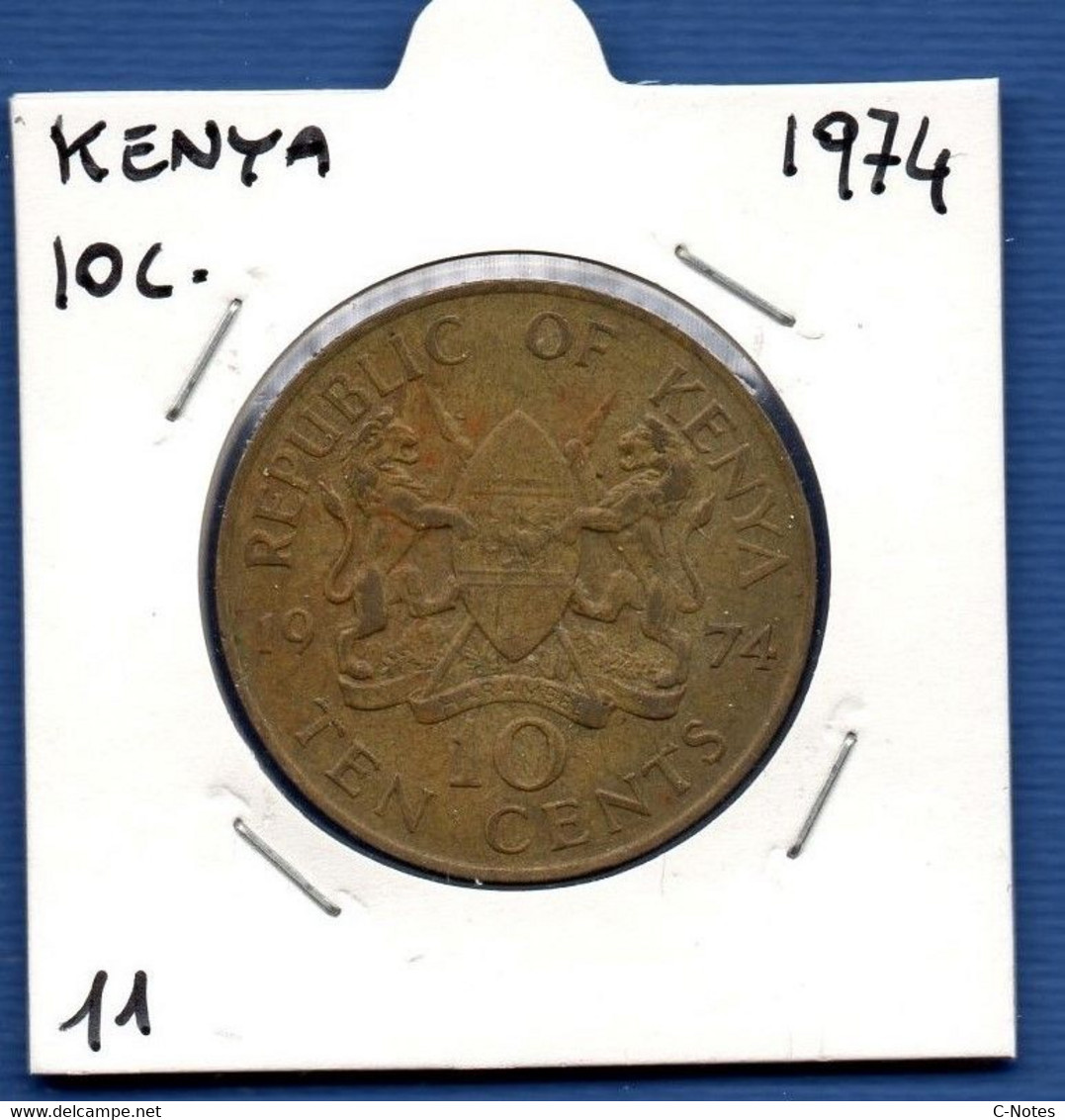 KENYA - 10 Cents 1974 -  See Photos -  Km 11 - Kenya