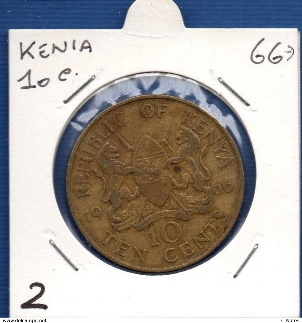 KENYA - 10 Cents 1966 -  See Photos -  Km 2 - Kenya
