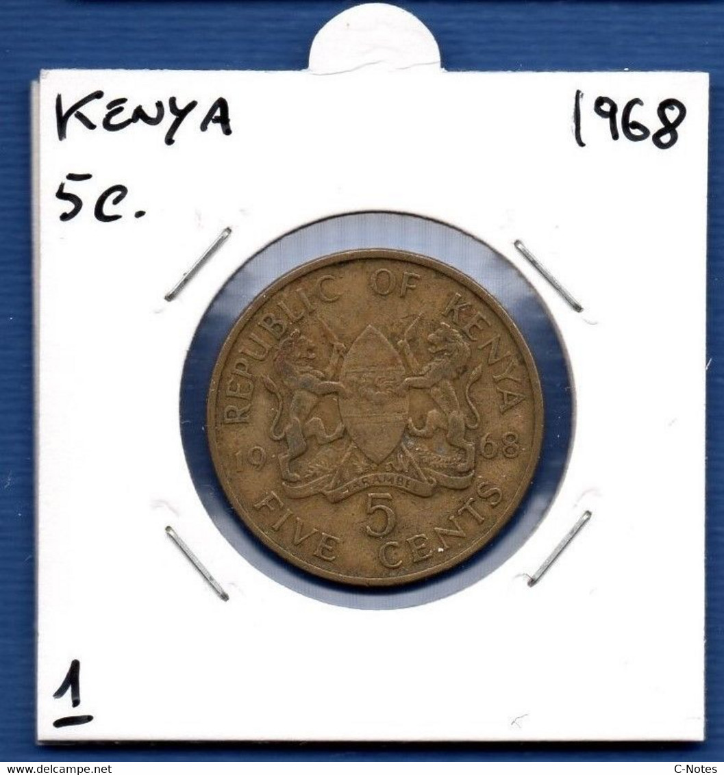 KENYA - 5 Cents 1968 -  See Photos -  Km 1 - Kenya