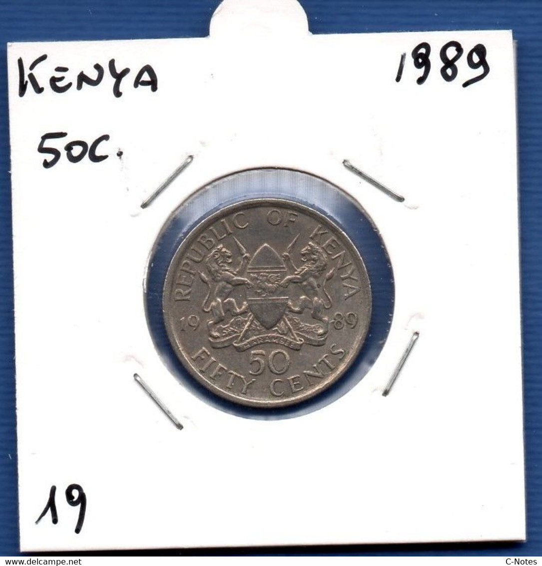 KENYA - 50 Cents 1989 -  See Photos -  Km 19 - Kenya