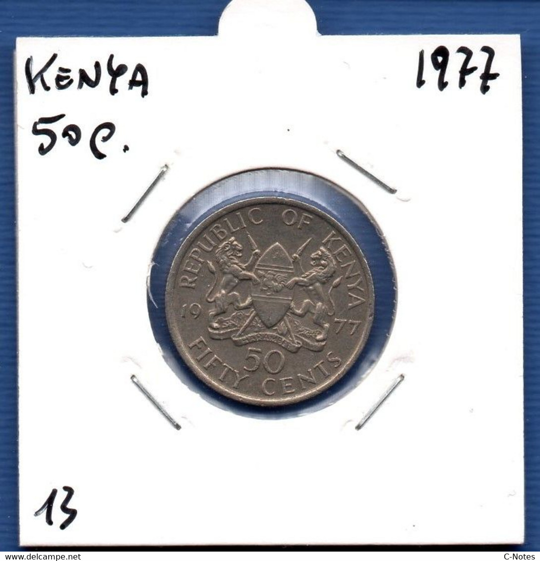 KENYA - 50 Cents 1977 -  See Photos -  Km 13 - Kenya