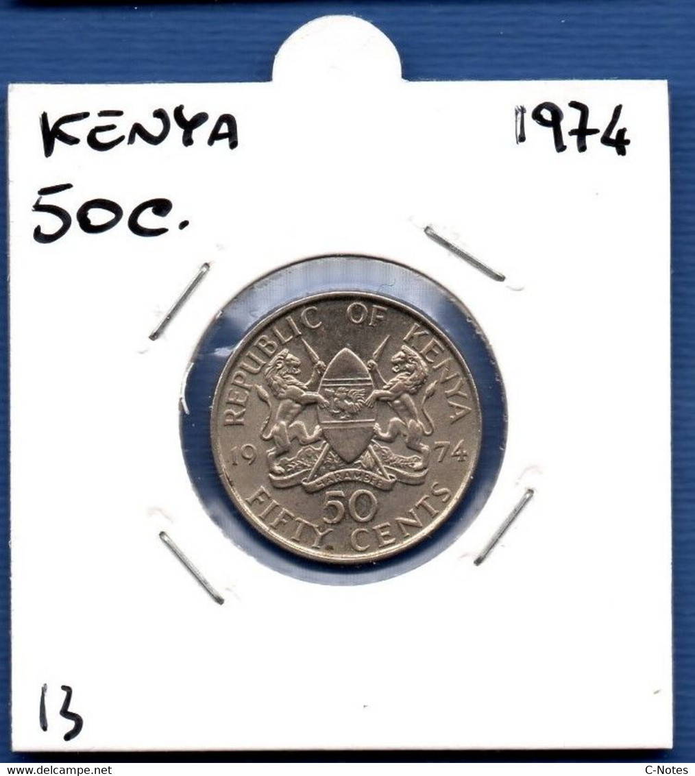 KENYA - 50 Cents 1974 -  See Photos -  Km 13 - Kenya