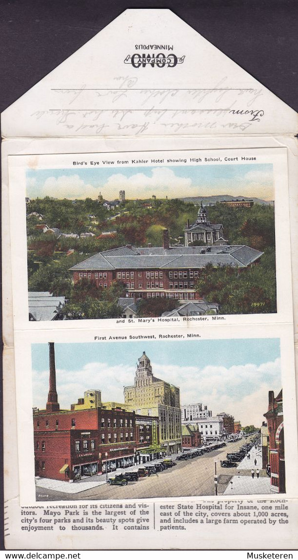 United States Sovenir Folder Rochester Minn. ROCHESTER Minn. 1932 Purple POSTAGE DUE Line Cds. (9 Scans) - Rochester