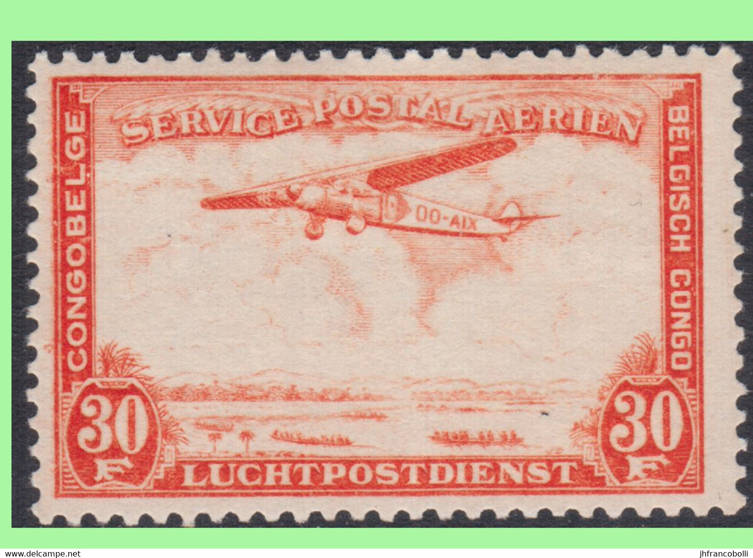 1934 ** BELGIAN CONGO / CONGO BELGE = PA14 MNH AIRMAIL FOKKER OVER LANDSCAPES X 4 MNH STAMPS - Ungebraucht
