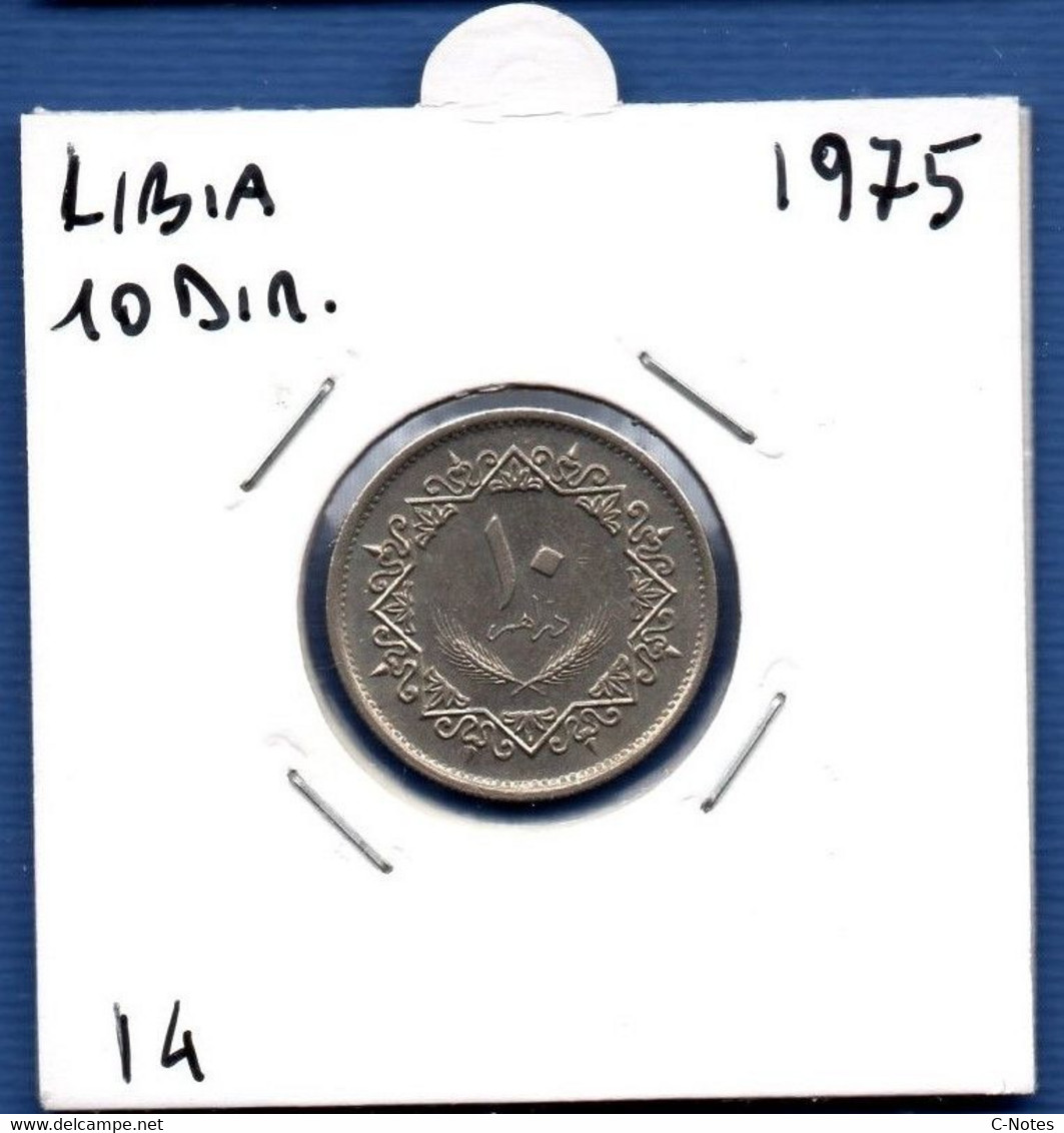 LIBYA - 10 Dirham 1975  -  See Photos - Km 14 - Libye