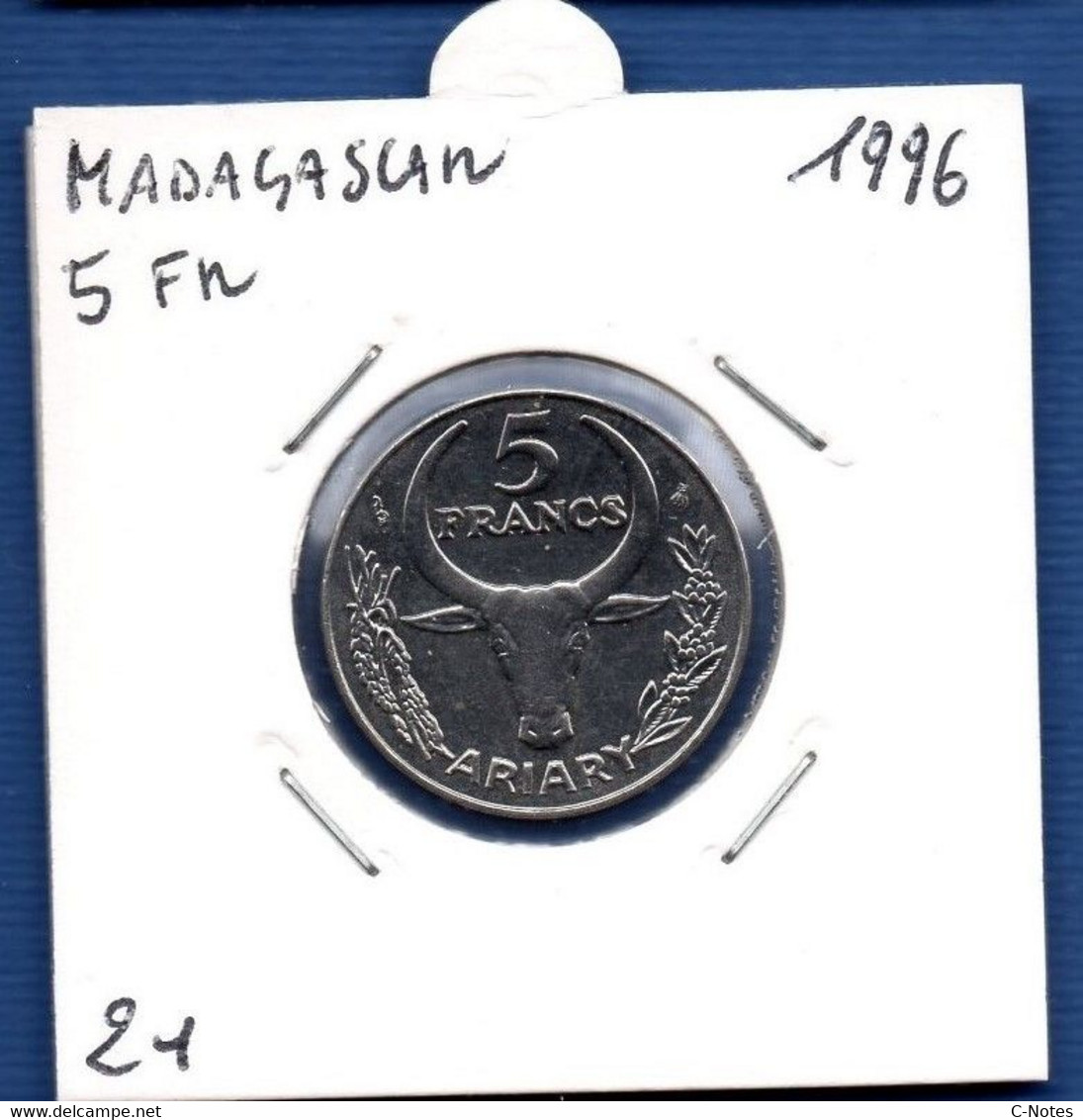 MADAGASCAR - 5 Francs 1996  -  See Photos -  Km 21 - Madagaskar