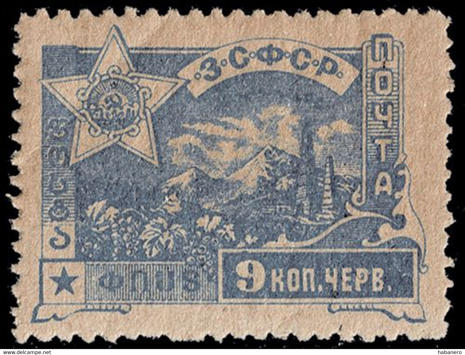 TRANSCAUCASUS REPUBLICS 1923 Mi 32 MOUNT ARARAT MINT STAMP - République Sociale Fédérative Soviétique