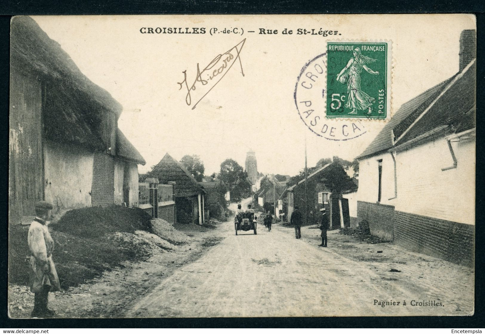 CPA - Carte Postale - France - Croisilles - Rue De St Léger (CP22163OK) - Croisilles