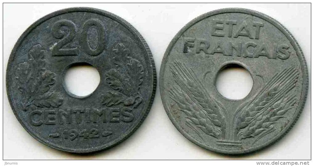 France 20 Centimes 1942 GAD 321 KM 900.1 - 20 Centimes