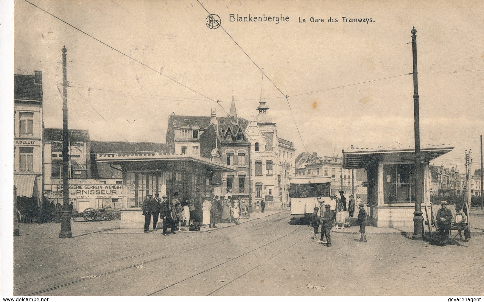 BLANKENBERGE   LA GARE DES TRAMWAYS  ( MET TRAM )          2 SCANS - Staden