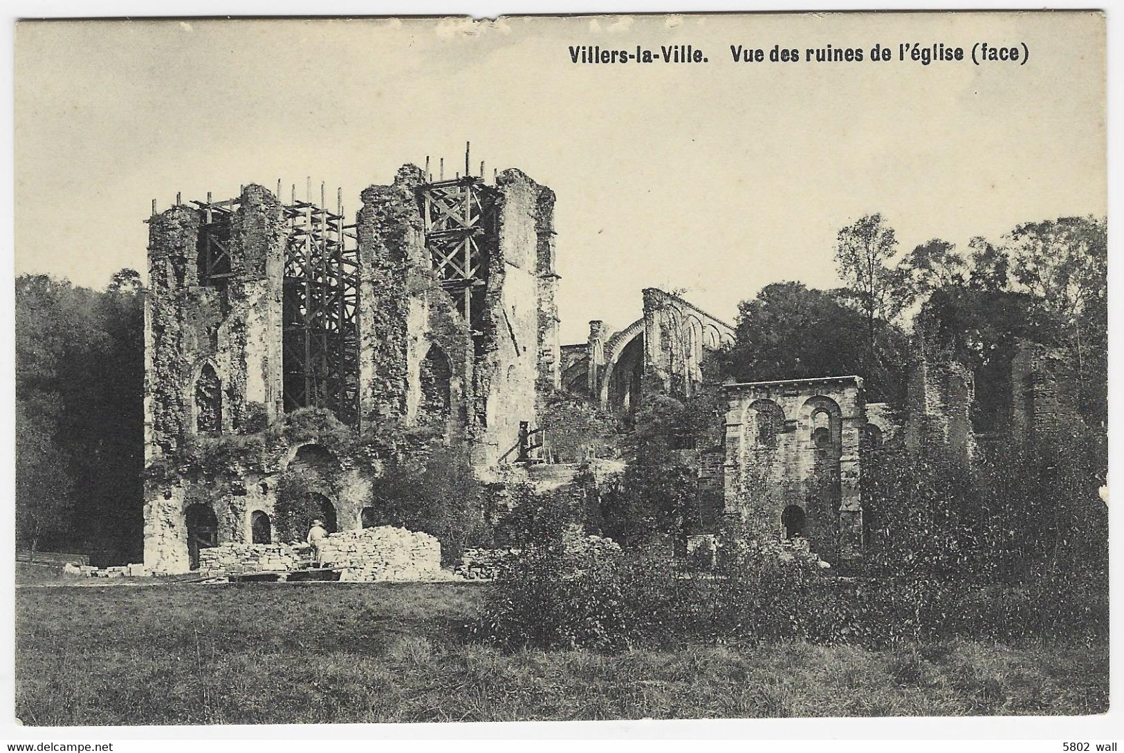 VILLERS-LA-VILLE : Vue Des Ruines De L'église (face) - Villers-la-Ville