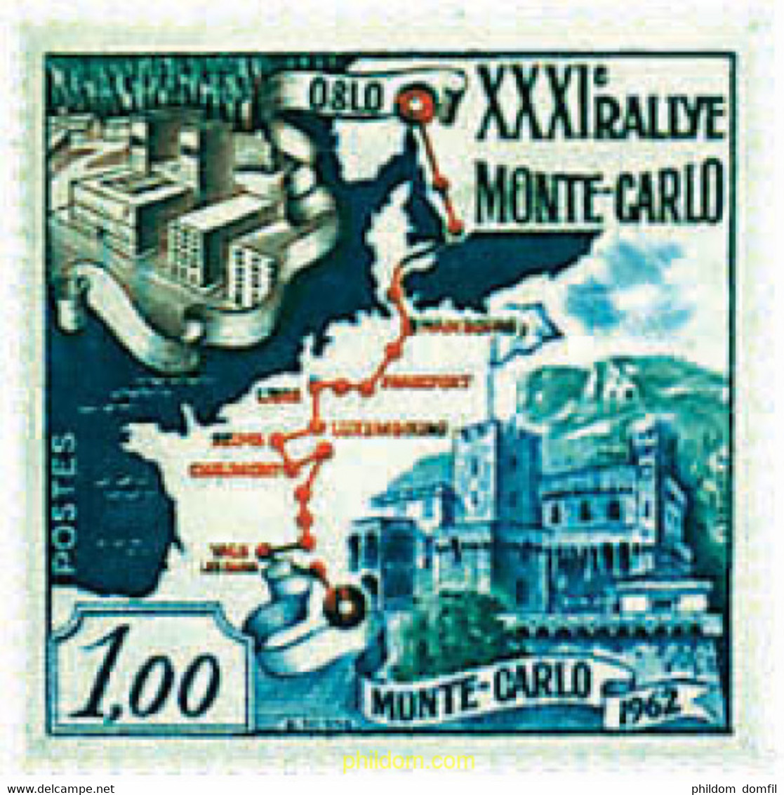 74322 MNH MONACO 1962 31 RALLY AUTOMOVILISTICO DE MONTECARLO - Andere & Zonder Classificatie