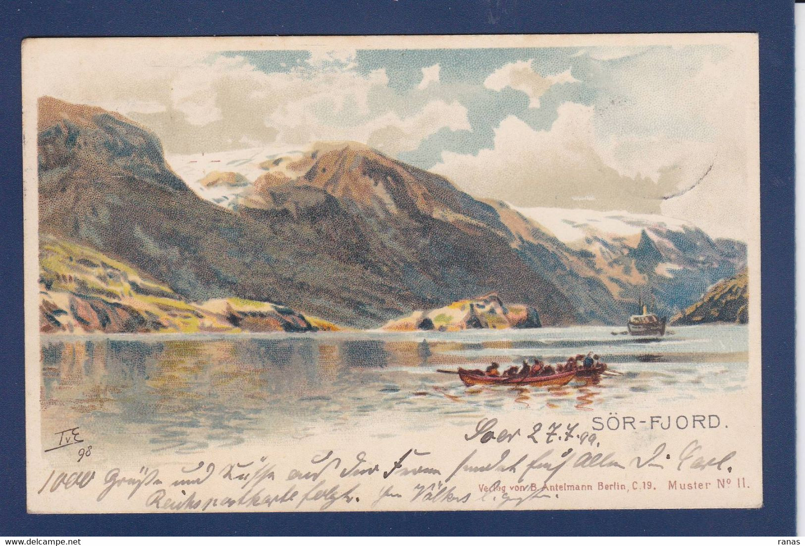 CPA Norvège Norge Circulé Voir Dos Tampon Précurseur Litho Sör Fjord - Norvège