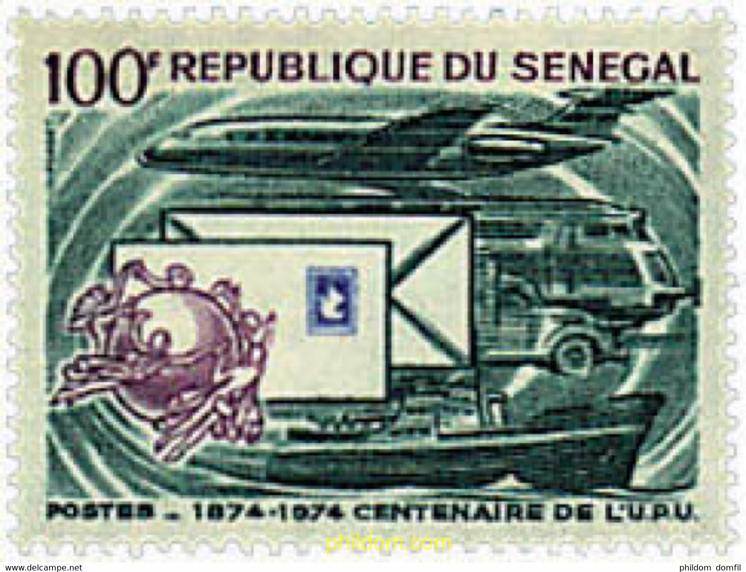 60775 MNH SENEGAL 1974 CENTENARIO DE LA UNION POSTAL UNIVERSAL - Sénégal (1960-...)