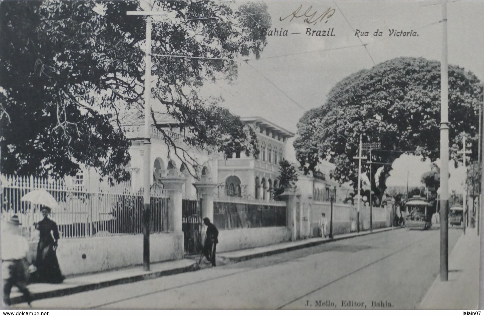 C. P. A. : BRAZIL : BAHIA, Rua Da Victoria, Timbre En 1910, J. Mello, Editor - Salvador De Bahia