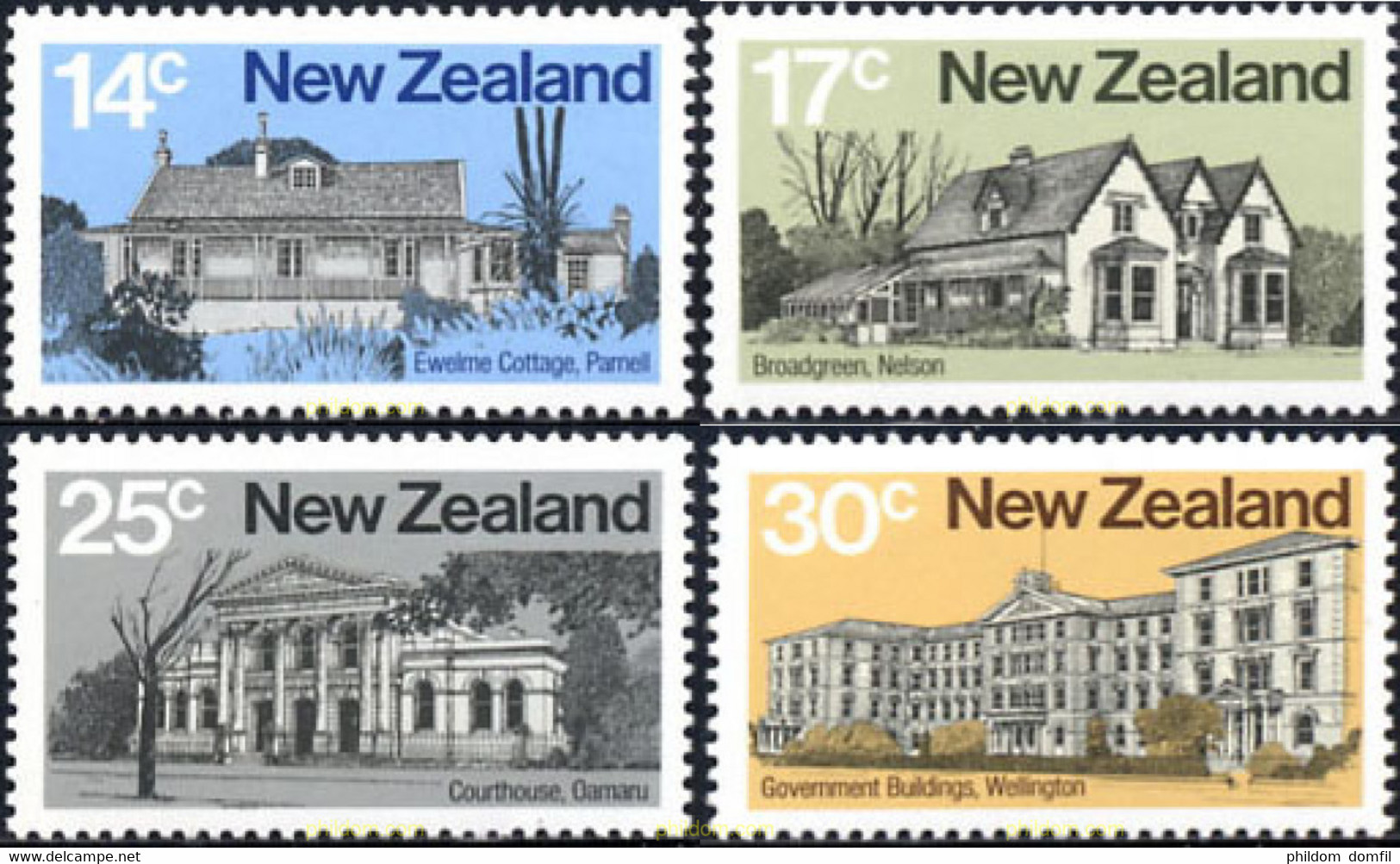 172914 MNH NUEVA ZELANDA 1980 ARQUITECTURA - Plaatfouten En Curiosa